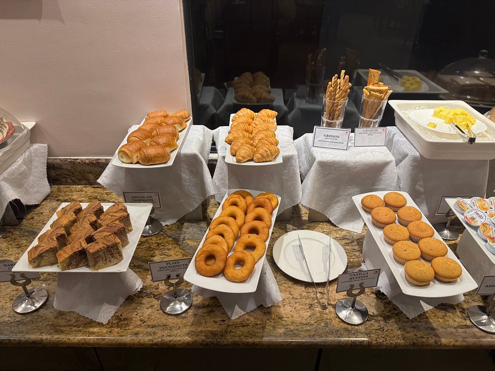 Expansive breakfast buffet spread